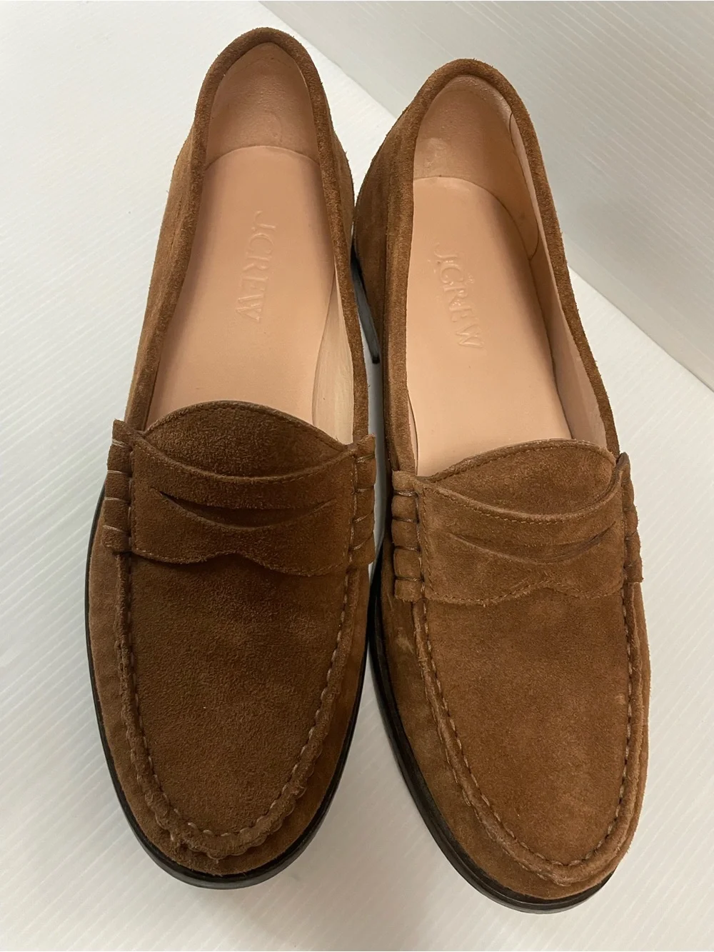 J. Crew Winona penny loafers in Castana Brown suede Size 10